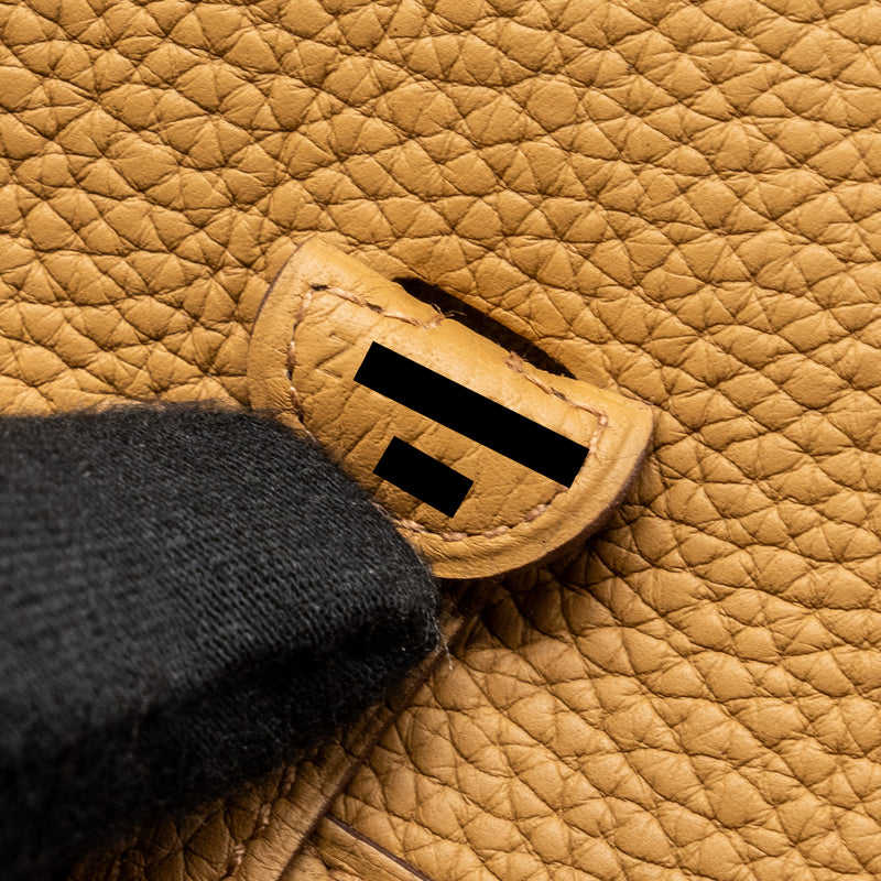 Hermes Mini Evelyne Clemence Biscuit/Camel GHW Stamp Z