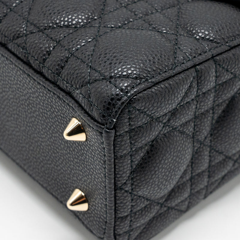 Dior Small Lady Dior Bag Grained Cannage Calfskin Black LGHW