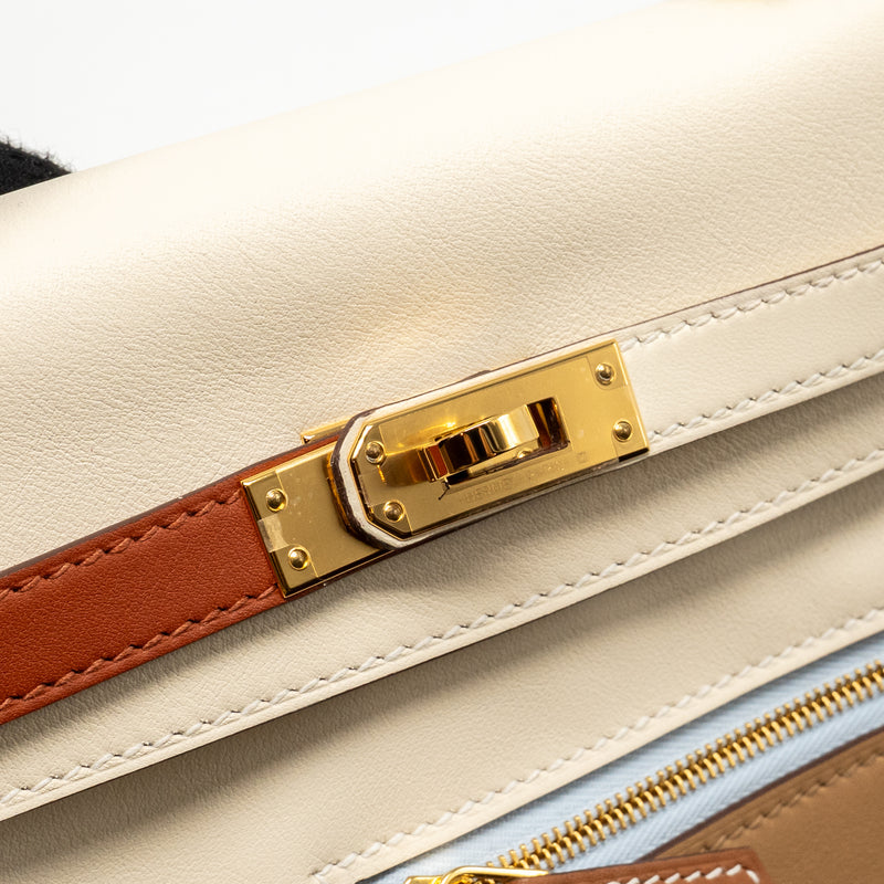 Hermes Kelly 25 Colormatic Swift Nata/Chai/Cuivre/Lime/Mauve Sylvestre GHW Stamp U