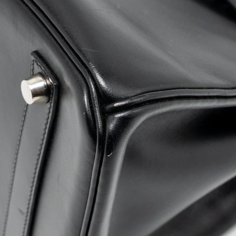 Hermes Birkin 35 Box Black SHW Stamp Square I