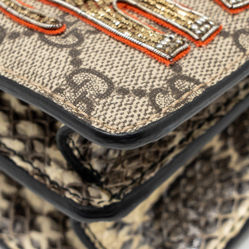 Gucci Small Elephant Embroidered Dionysus Shoulder Bag GG Supreme Canvas/Leather Beige/Multicolour SHW