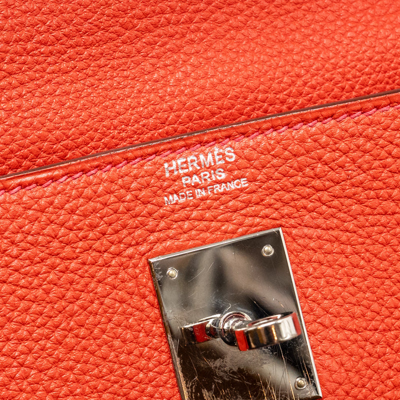 Hermes kelly 32 togo red SHW stamp square F