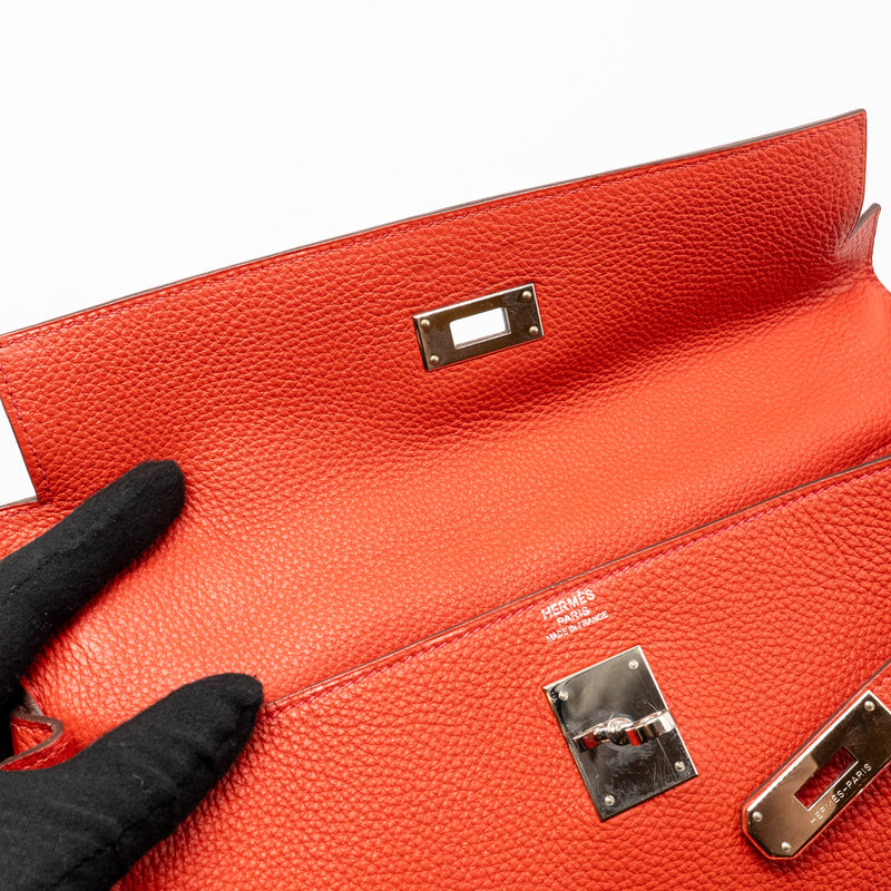 Hermes kelly 32 togo red SHW stamp square F