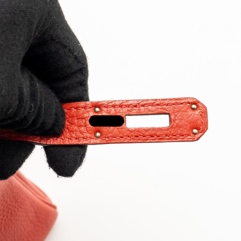 Hermes kelly 32 togo red SHW stamp square F