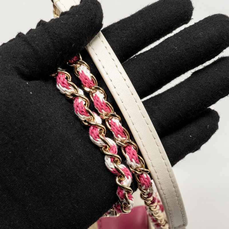 Chanel 19c La Pausa Lifesaver Bag Lambskin/PVC Pink/White LGHW