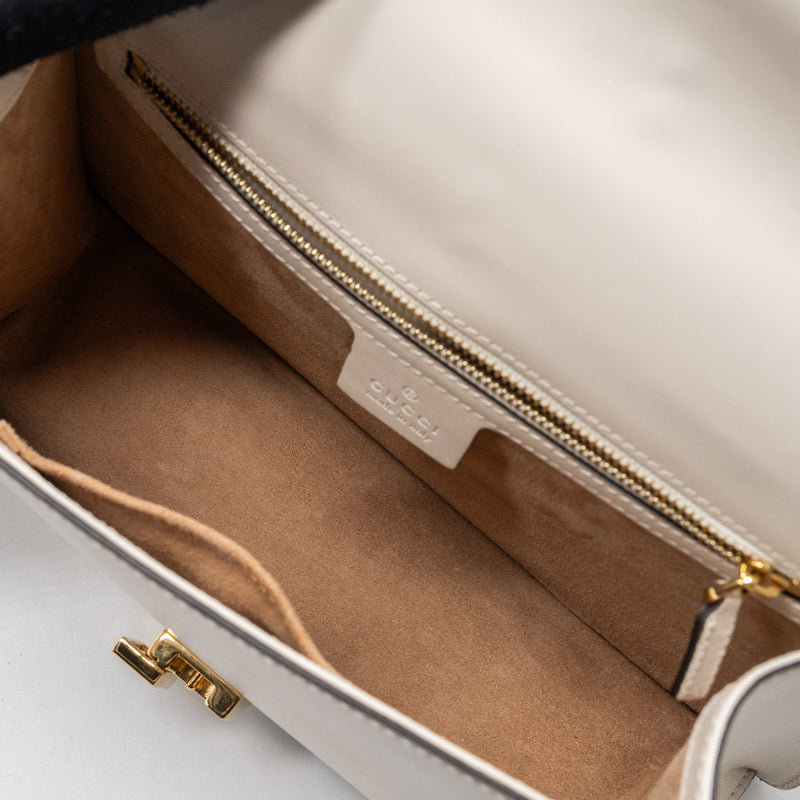 Gucci Sylvie Shoulder Bag Calfskin White GHW