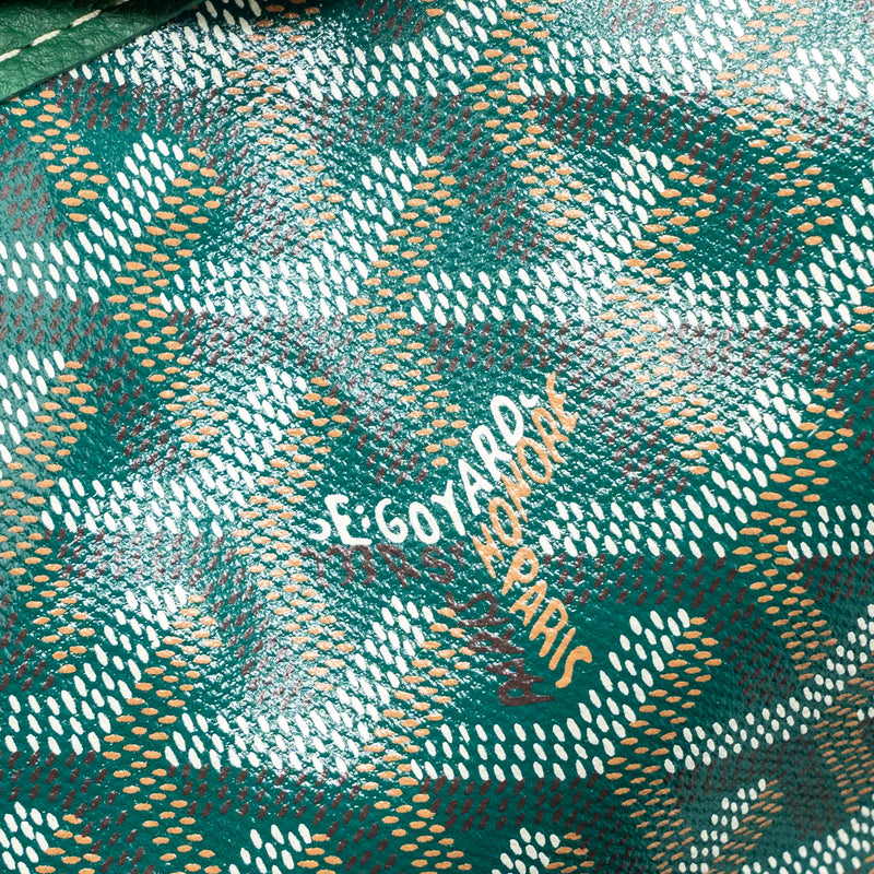Goyard mini Anjou tote bag canvas / calfskin green SHW
