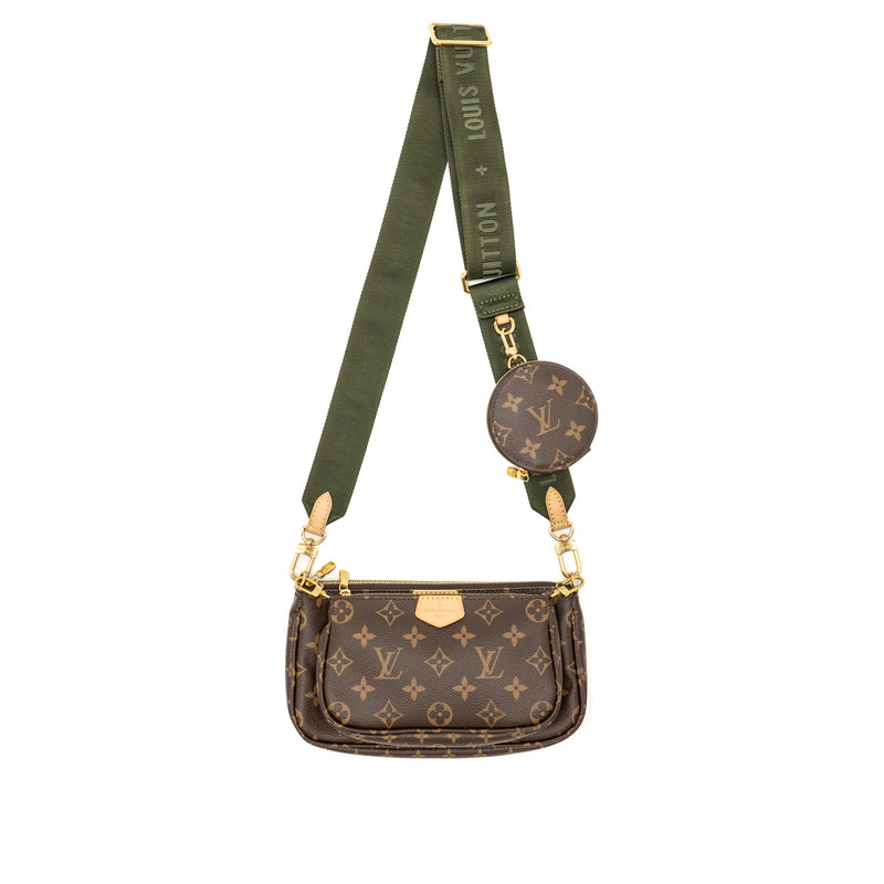LOUIS VUITTON Multi Pochette Accessories Khaki Strap Monogram Canvas G