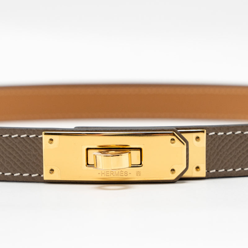 Hermes Kelly 18 Belt Epsom Etoupe GHW Stamp B