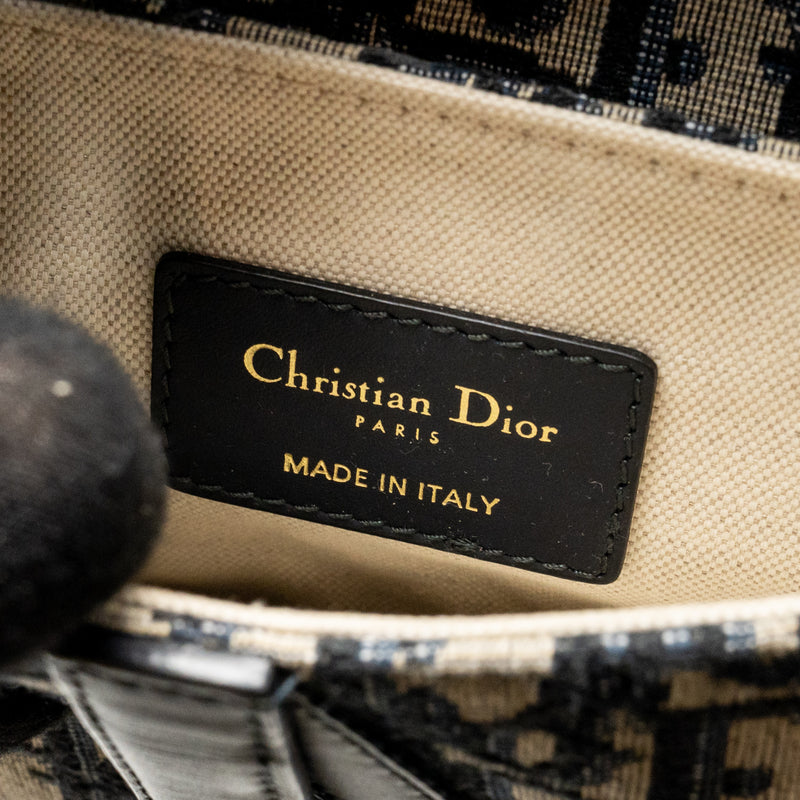 Dior Mini Saddle Bag Blue Oblique Jacquard Canvas GHW