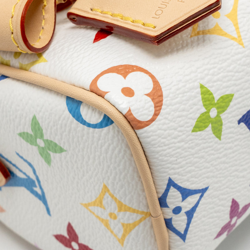 Louis Vuitton Takashi Murakami Nano Speedy Multicoloured Monogram Canvas White GHW