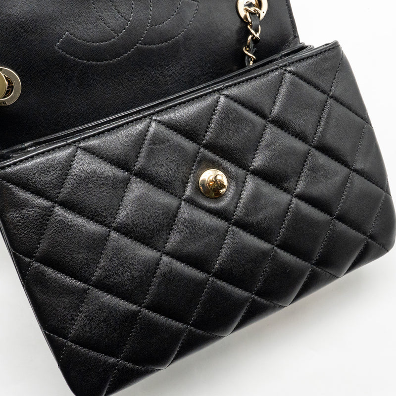 Chanel Top Handle Trendy CC Flap Bag Lambskin Black LGHW