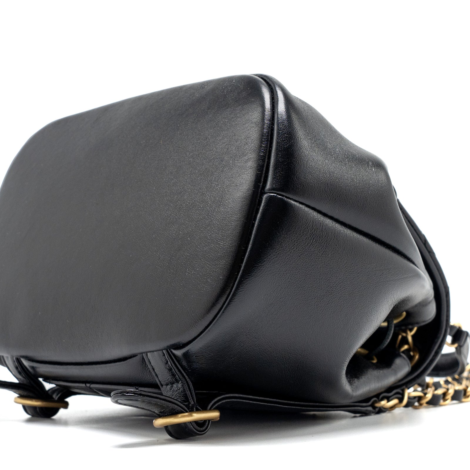 chanel mini black backpack CHANEL 23K Mini Backpack Lambskin Black GHW (Microchip)