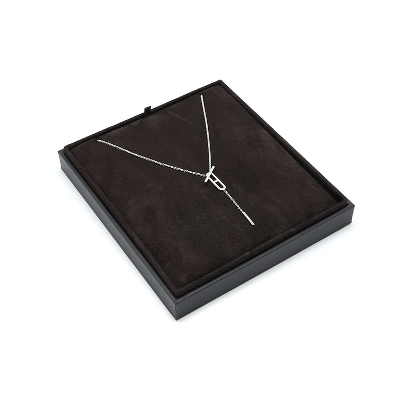 Hermes Ever Chaine D'ancre Lariat Necklace White Gold Diamonds