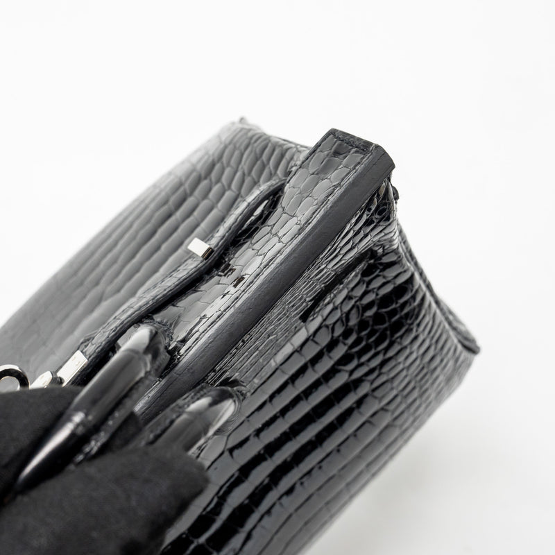 Hermes birkin 25 Shiny crocodile porosus black SHW stamp Z