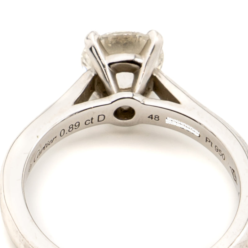 Cartier size 48 diamond ring 0.89ct G color VS1