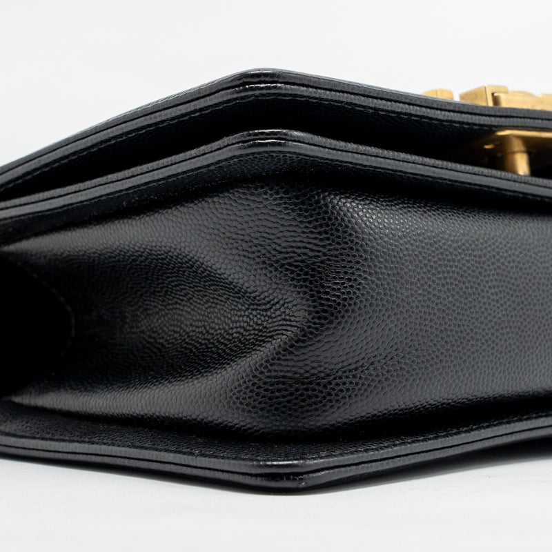 Chanel Small Boy Bag Caviar Black GHW (Microchip)