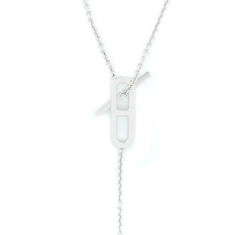 Hermes Ever Chaine D'ancre Lariat Necklace White Gold Diamonds