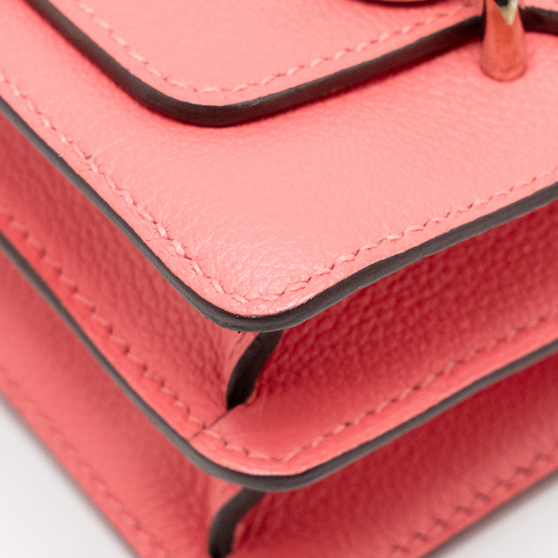 Hermes Mini Roulis evercolor rose azalee SHW stamp C