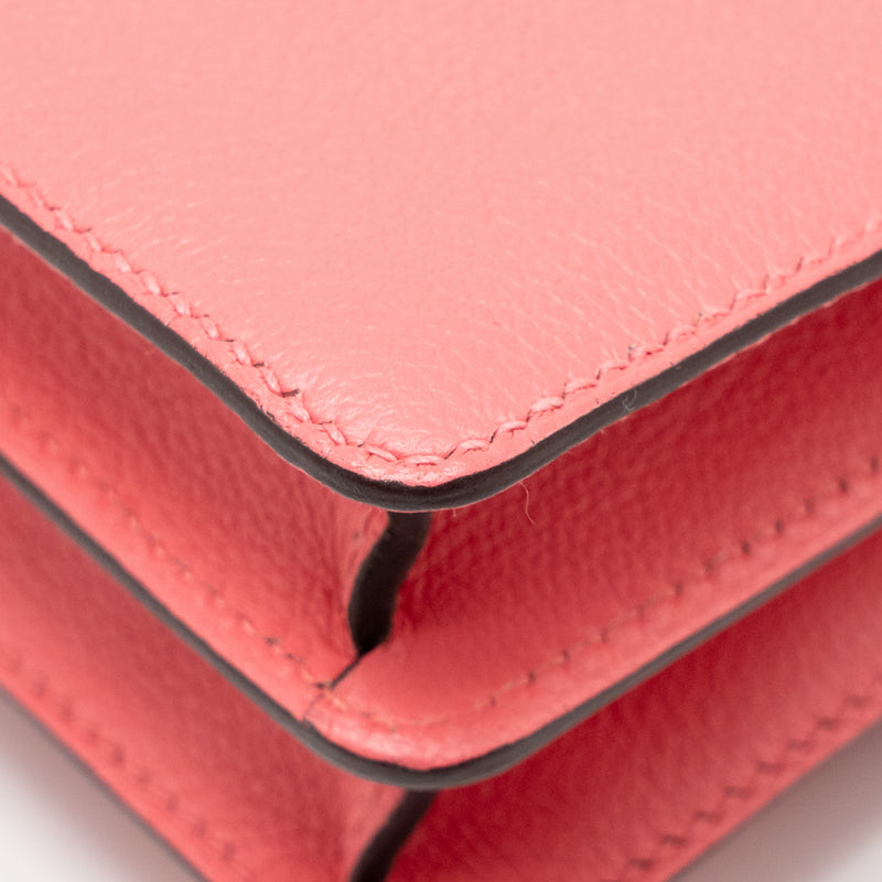 Hermes Mini Roulis evercolor rose azalee SHW stamp C