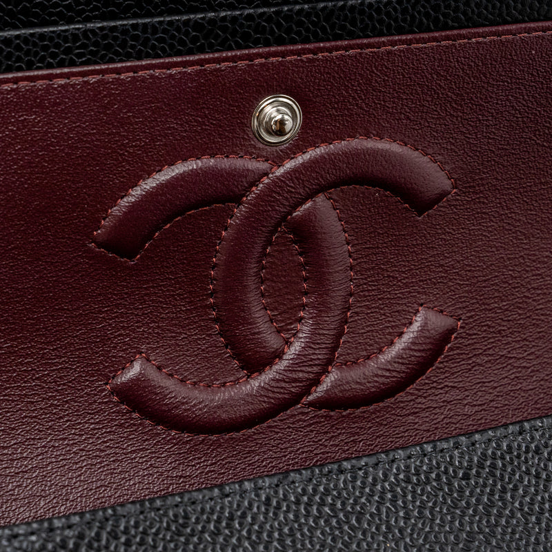 Chanel Medium Classic Double Flap Bag Caviar Black SHW (Microchip)