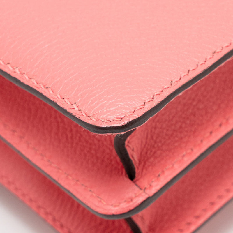 Hermes Mini Roulis evercolor rose azalee SHW stamp C