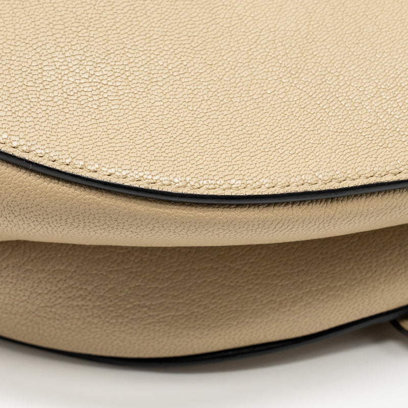 Dior Medium Saddle Bag Goatskin Beige GHW