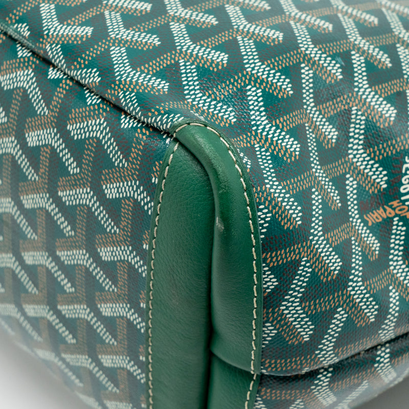 Goyard Artois PM Handbag Goyardine Canvas/Calfskin Green SHW