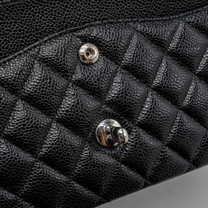 Chanel Medium Classic Double Flap Bag Caviar Black SHW (Microchip)