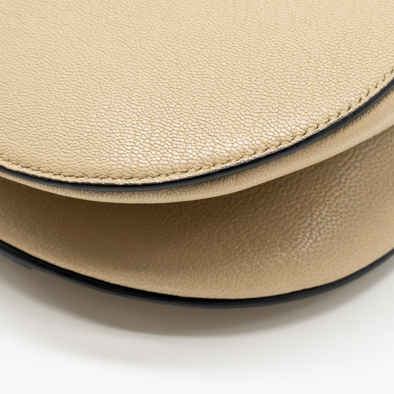 Dior Medium Saddle Bag Goatskin Beige GHW