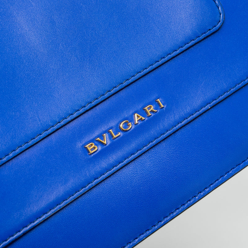 Bvlgari Serpenti Forever Shoulder Bag Leather Blue GHW