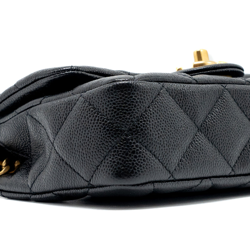 Chanel 23P Mini Coco Love Flap Bag Caviar Black GHW (Microchip)