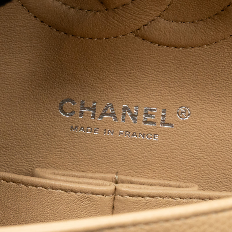 Chanel Medium Classic Double Flap Bag Caviar Beige SHW (Microchip)