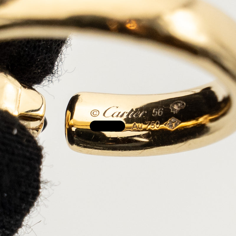 Cartier Size 56 Panthers de Cartier Ring Small Model, Yellow Gold/Tsavorite Garnets/Onyx