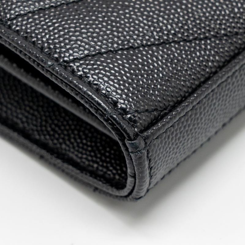 Saint Laurent/YSL Envelope Chain Wallet Calfskin Black SHW