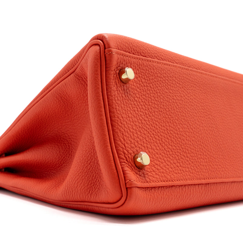 Hermes kelly 32 togo capucine GHW stamp square Q