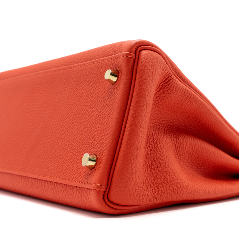 Hermes kelly 32 togo capucine GHW stamp square Q