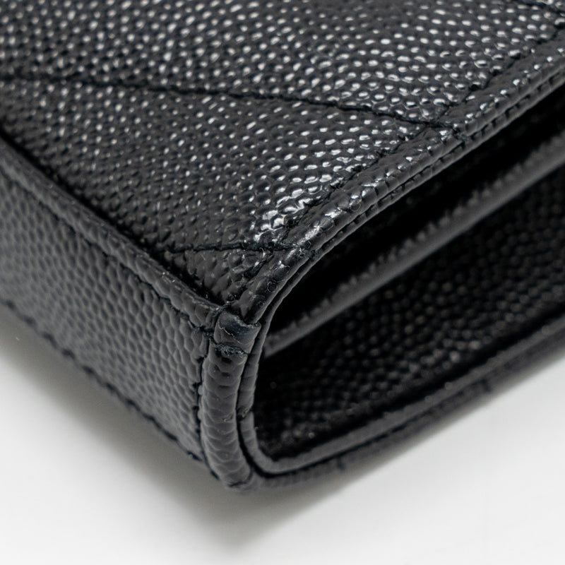 Saint Laurent/YSL Envelope Chain Wallet Calfskin Black SHW