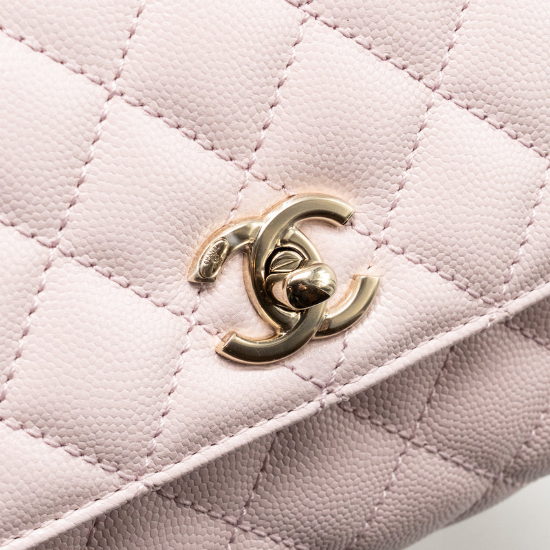 Chanel Small Coco Handle Caviar Light Pink LGHW (microchip)