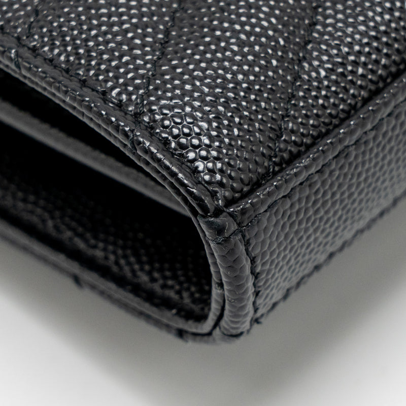 Saint Laurent/YSL Envelope Chain Wallet Calfskin Black SHW