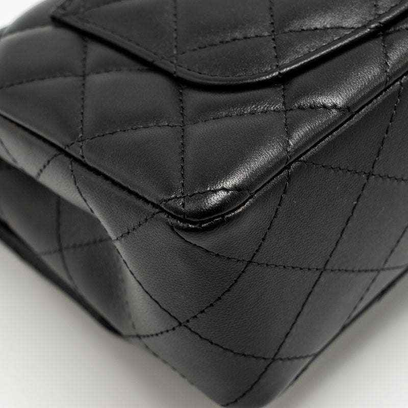 Chanel Mini Rectangular Flap Bag Lambskin Black SHW(microchip)