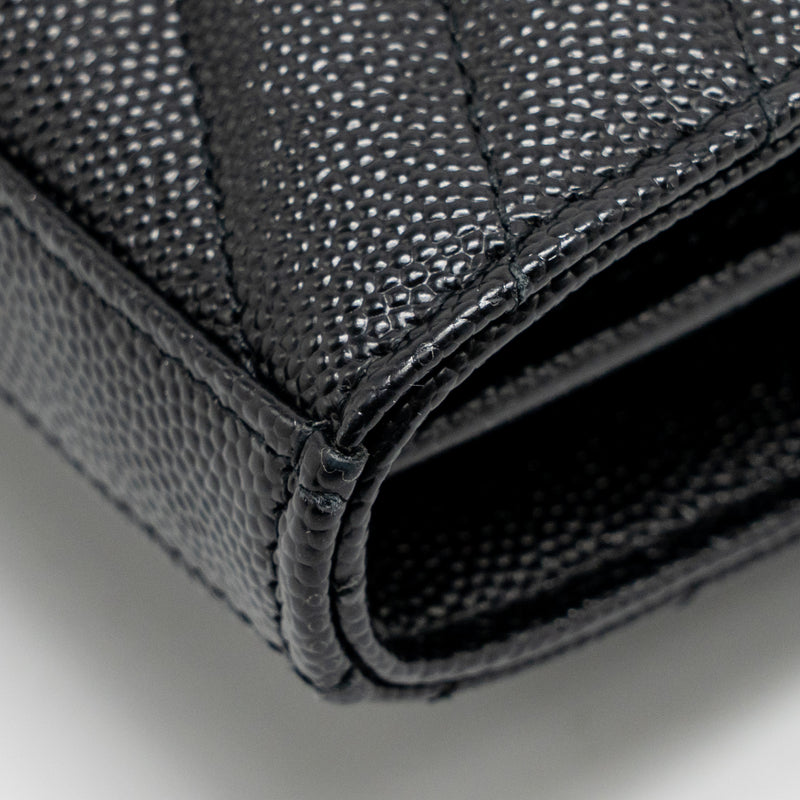 Saint Laurent/YSL Envelope Chain Wallet Calfskin Black SHW
