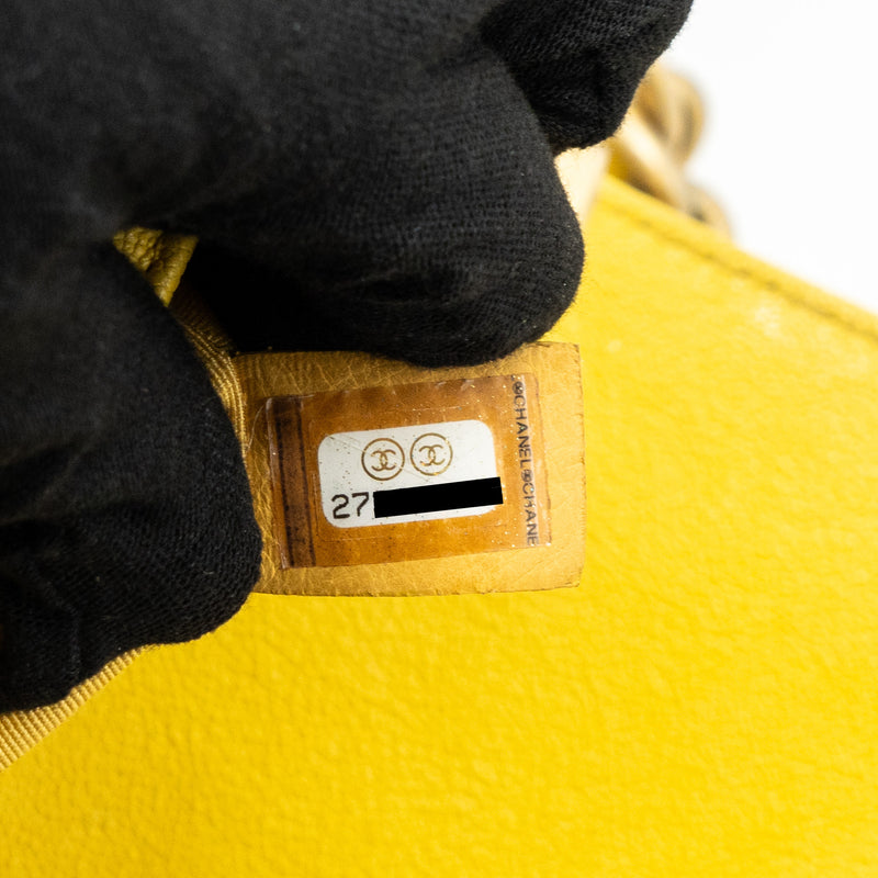 Chanel Small Boy Bag Grain Calfskin Yellow GHW