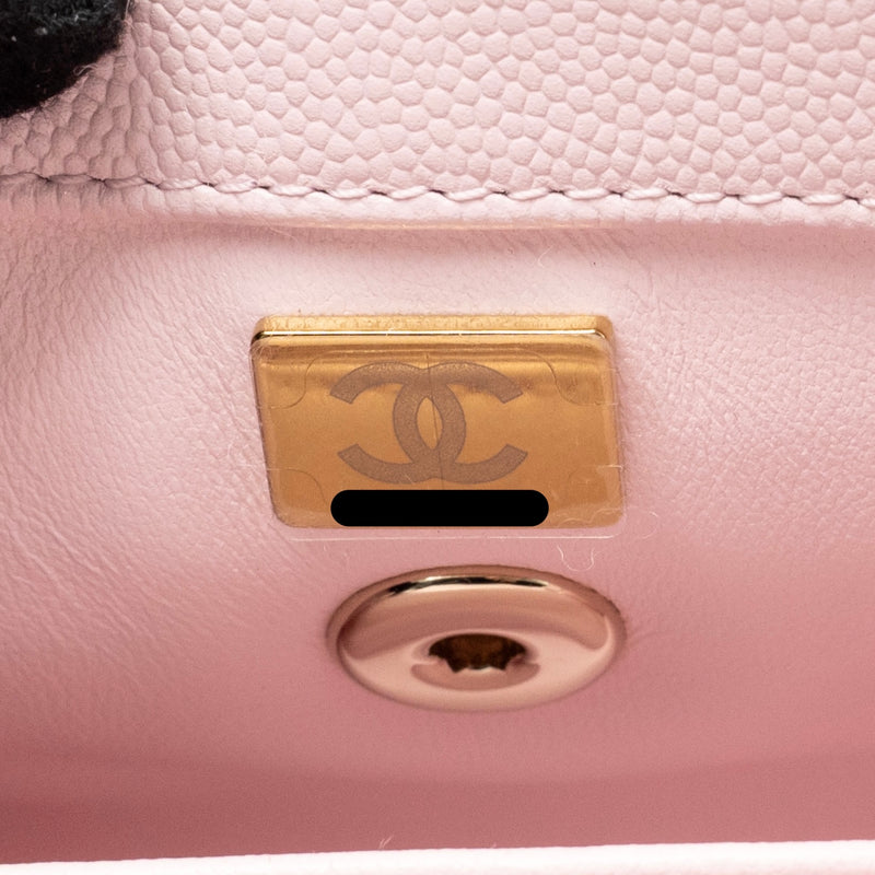 Chanel Small Coco Handle Caviar Light Pink LGHW (microchip)