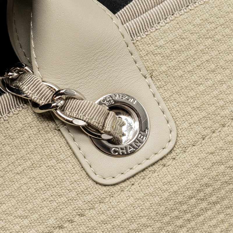 Chanel Deauville tote bag canvas beige SHW (microchip)