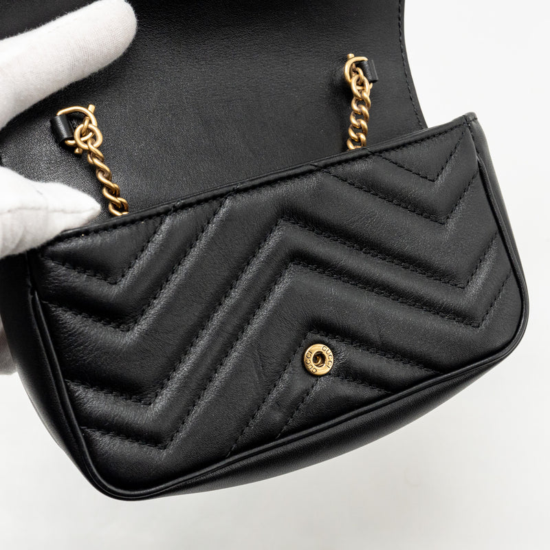 Gucci Super Mini GG Marmont Calfskin Black GHW