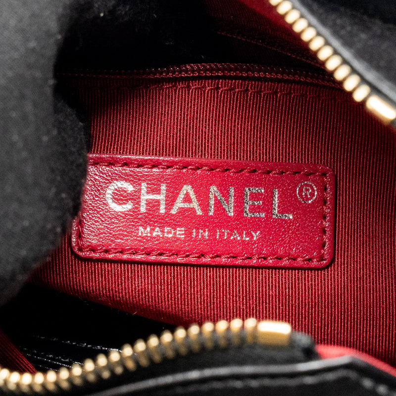 Chanel Small Gabrielle Hobo Bag with Top Handle aged calfskin black multicoloured hardware