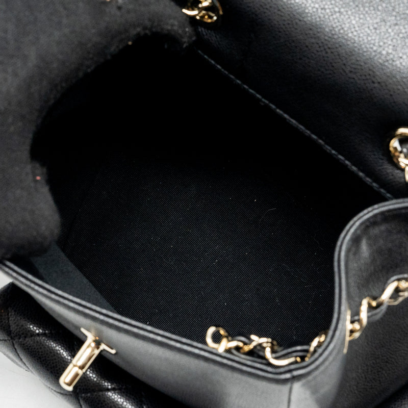 Chanel 23K triple pocket backpack caviar black LGHW (microchip)