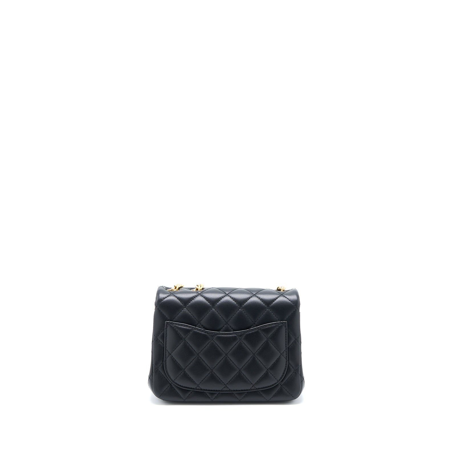 バッグ CHANEL camellia chain leather party bag Chanel 23S Camellia Chain Mini Square Flap Bag Lambskin Black Brushed
