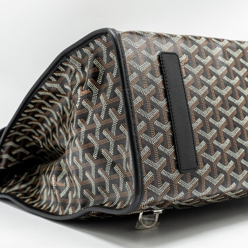 Goyard Saint Leger Backpack Goyardline Canvas Black SHW